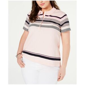 Tommy Hilfiger Womens Plus Size Striped Polo Shirt, NWT